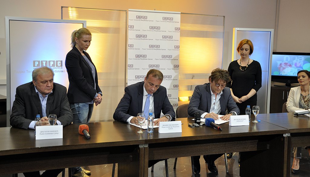 Potpisivanje Ugovora o koprodukciji između RTRS i Kobra filma iz Beograda, u cilju realizacije igrane TV serije "Senke Balkana"