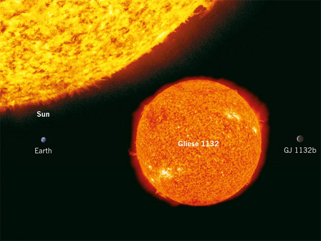 Položaj Sunca, Zemlje i planete GЈ 1132b (Foto: NASA) - 