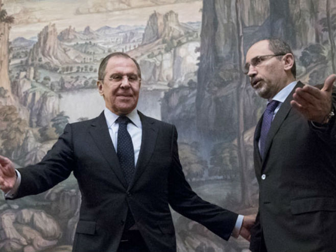 Sergej Lavrov i Ajman Safadi  (Foto:  Tanjug,AP Photo/Pavel Golovkin) - 